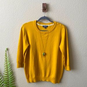 ModCloth Yellow Sweater with Necklace